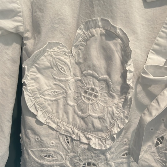 Sissel Edelbo Maibritt White Bow Tie Top O/S - Picture 9 of 14